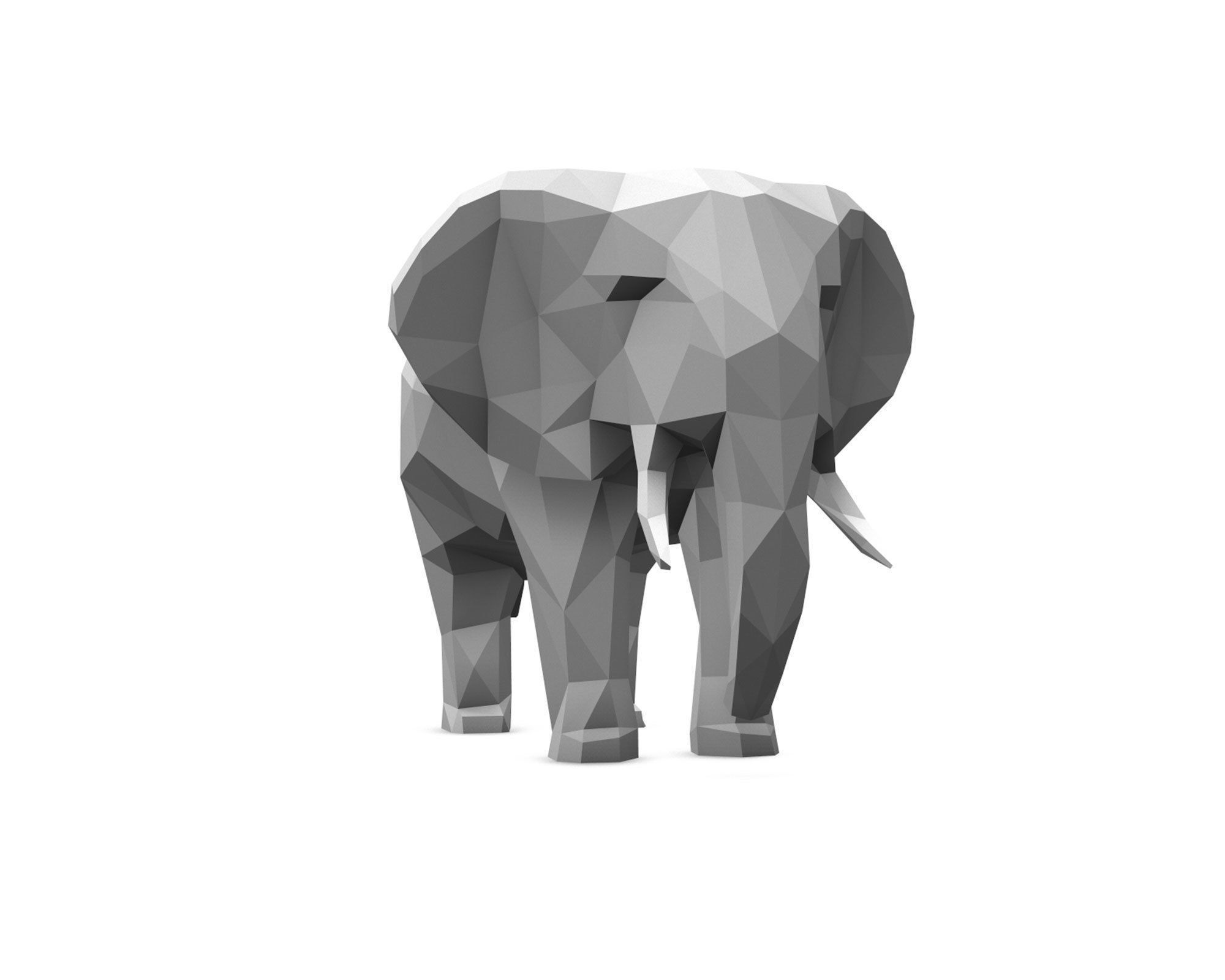 Low Poly Elephant Low-poly 3D model_3