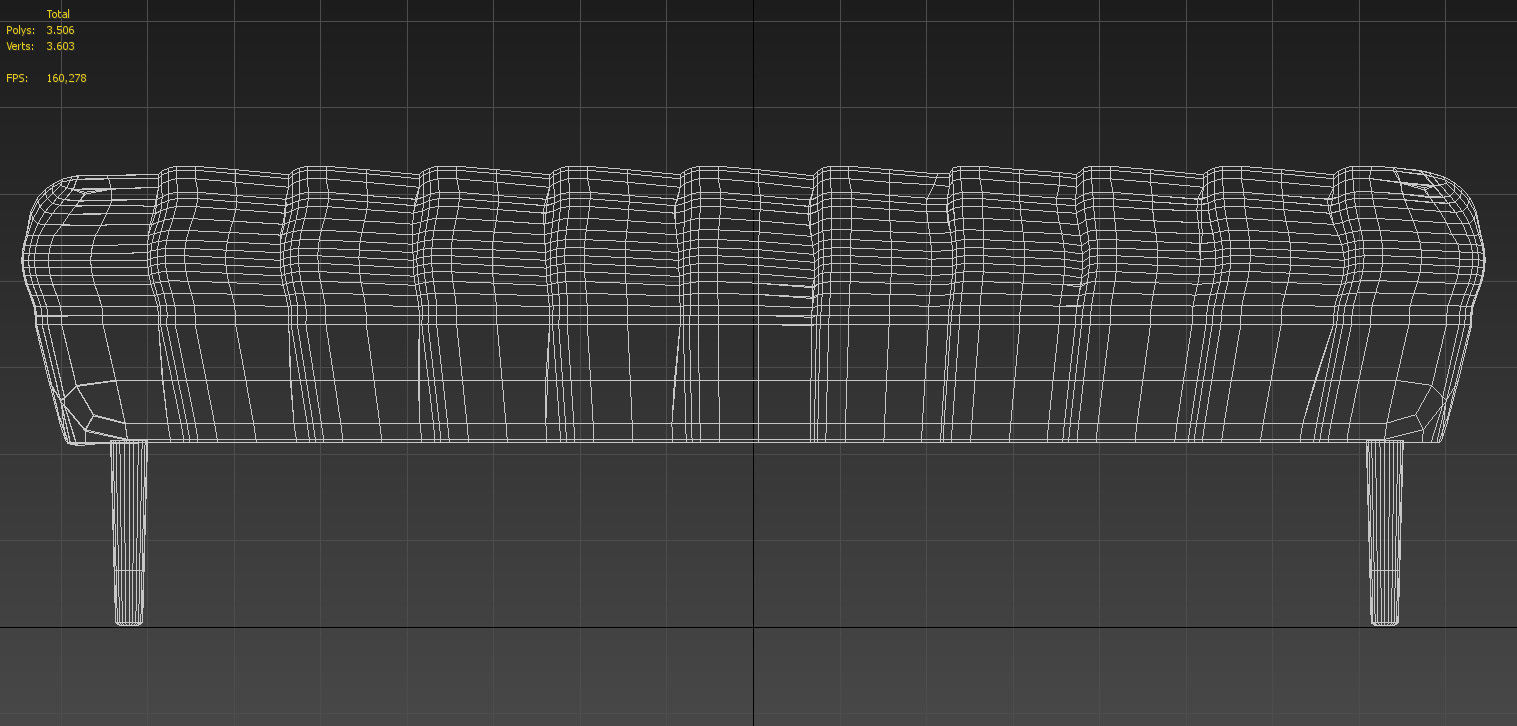 Black leather pouffe seat 3D model_19