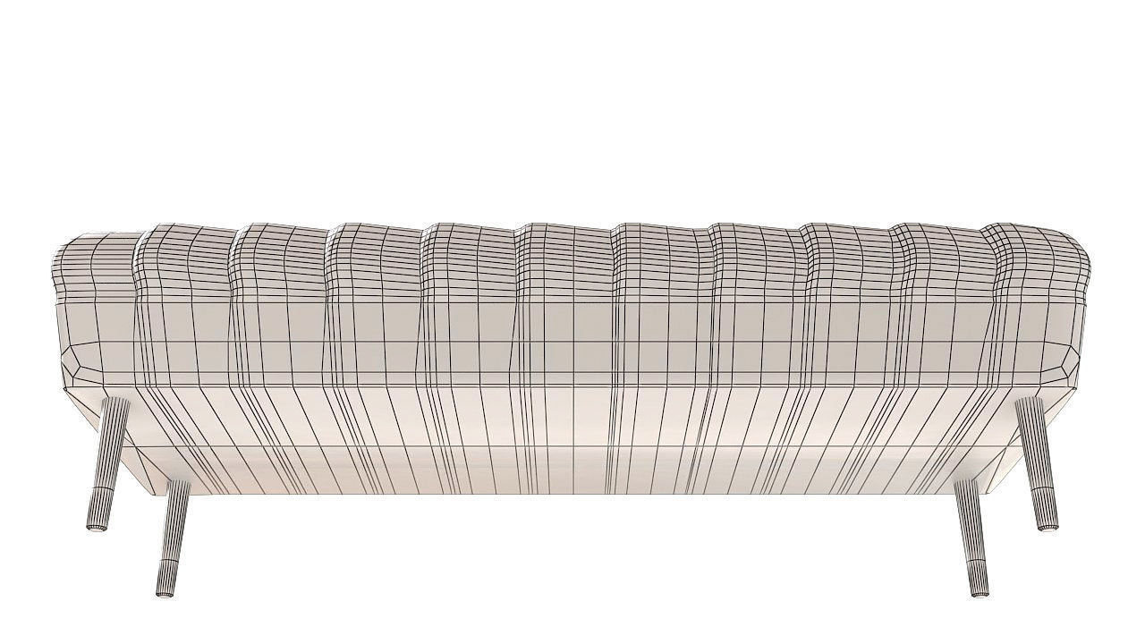 Black leather pouffe seat 3D model_11