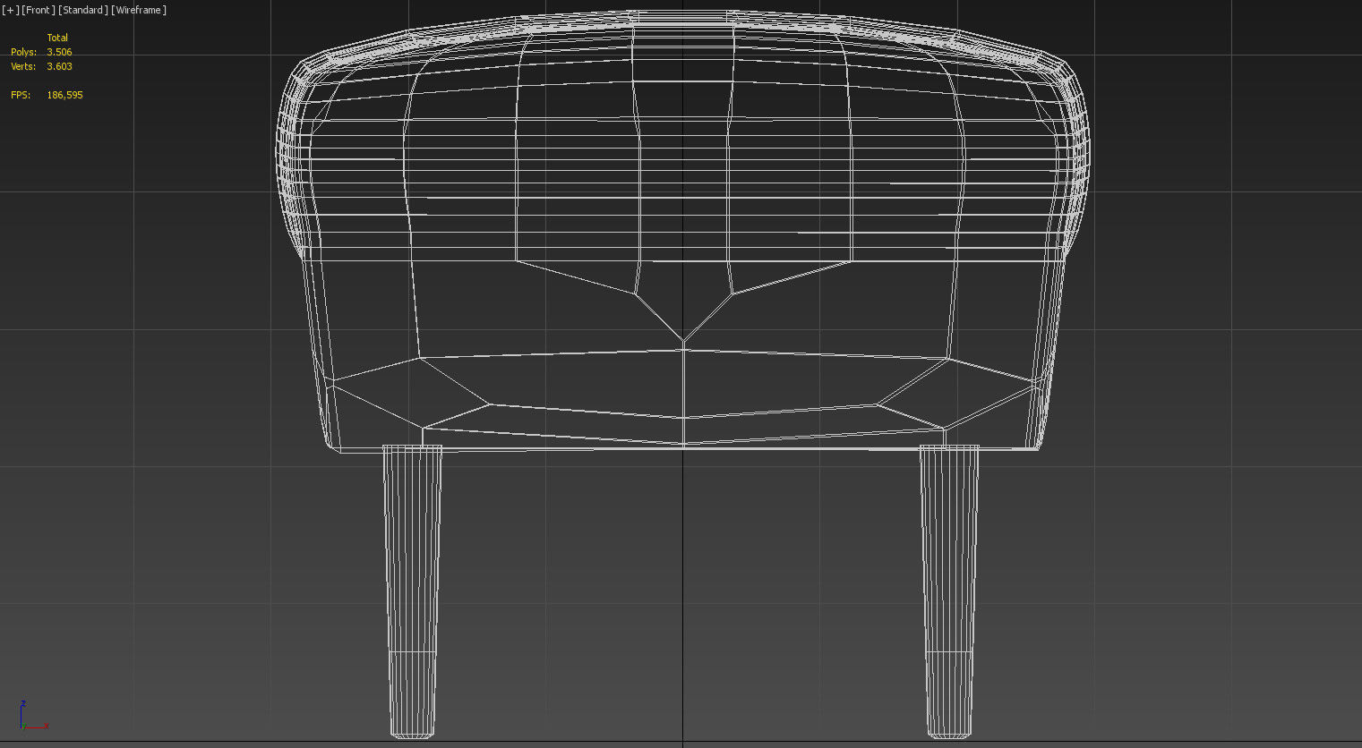 Black leather pouffe seat 3D model_15