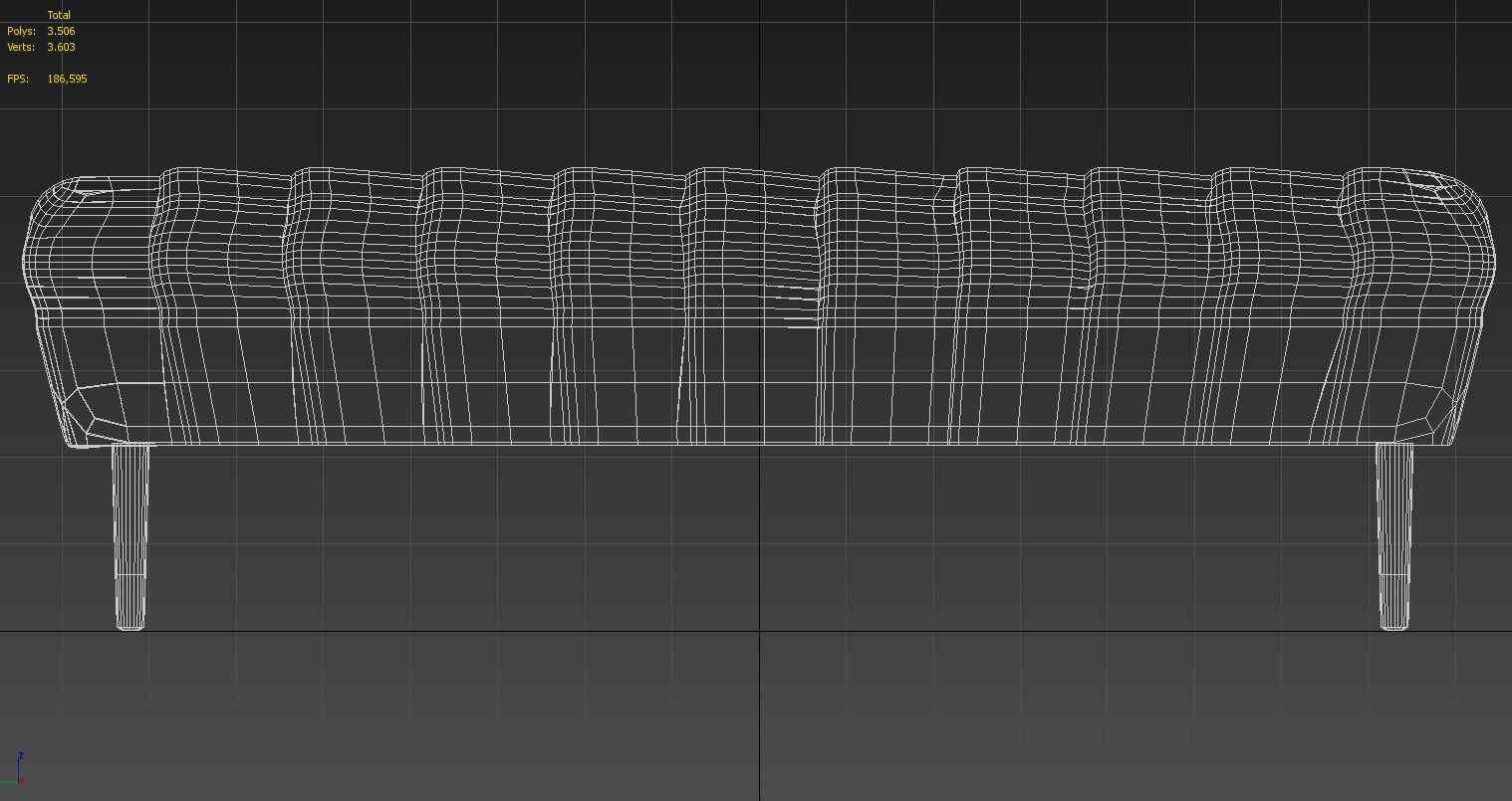 Black leather pouffe seat 3D model_16