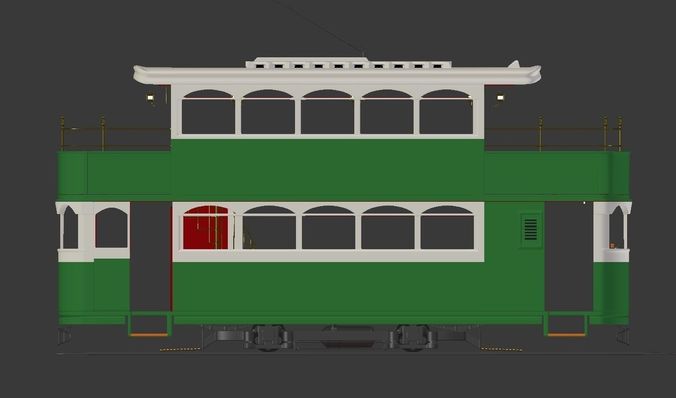 Antique Tramway number 28 from Hong Kong 3D model