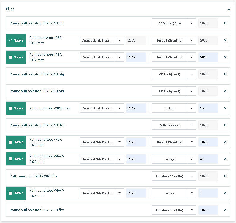 Round puff seat stool 3D model_13