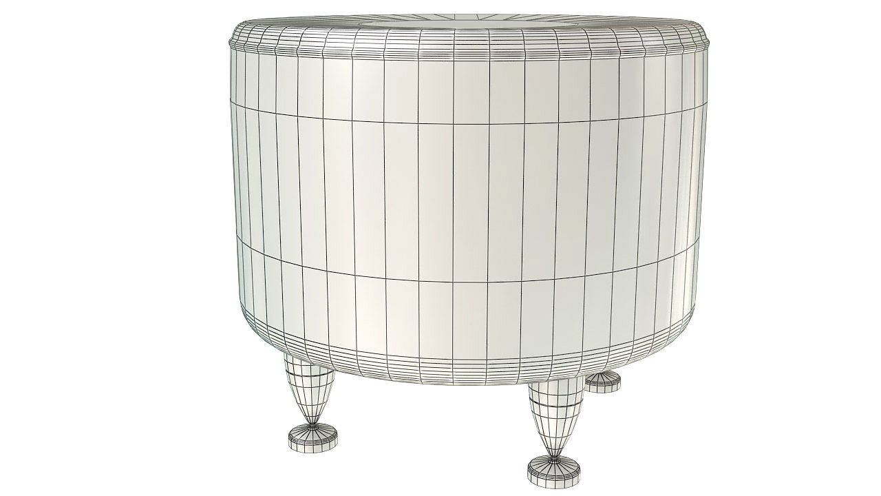 Round puff seat stool 3D model_7