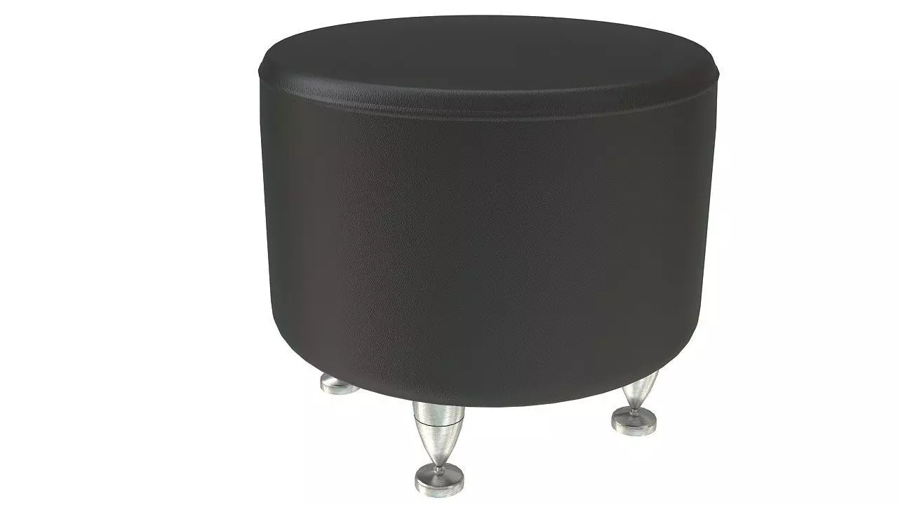 Round puff seat stool 3D model_0