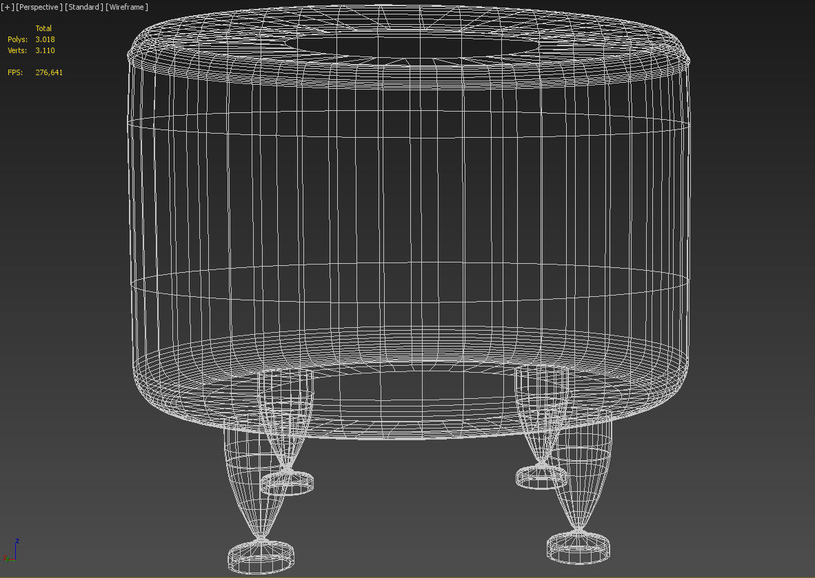 Round puff seat stool 3D model_10
