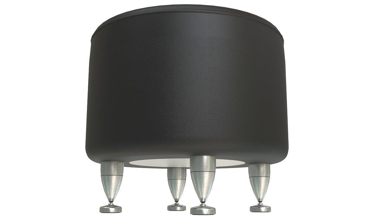 Round puff seat stool 3D model_3