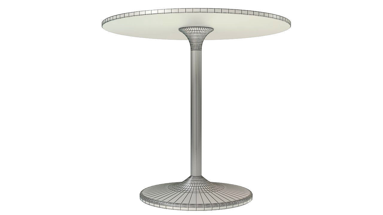 Glass dining round table 3D model_6