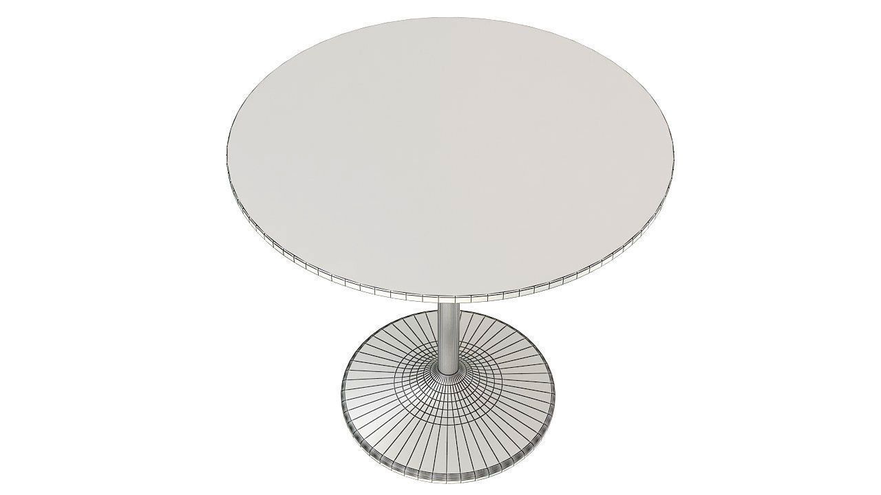 Glass dining round table 3D model_7
