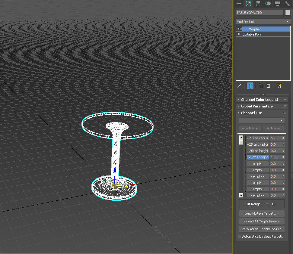 Glass dining round table 3D model_13