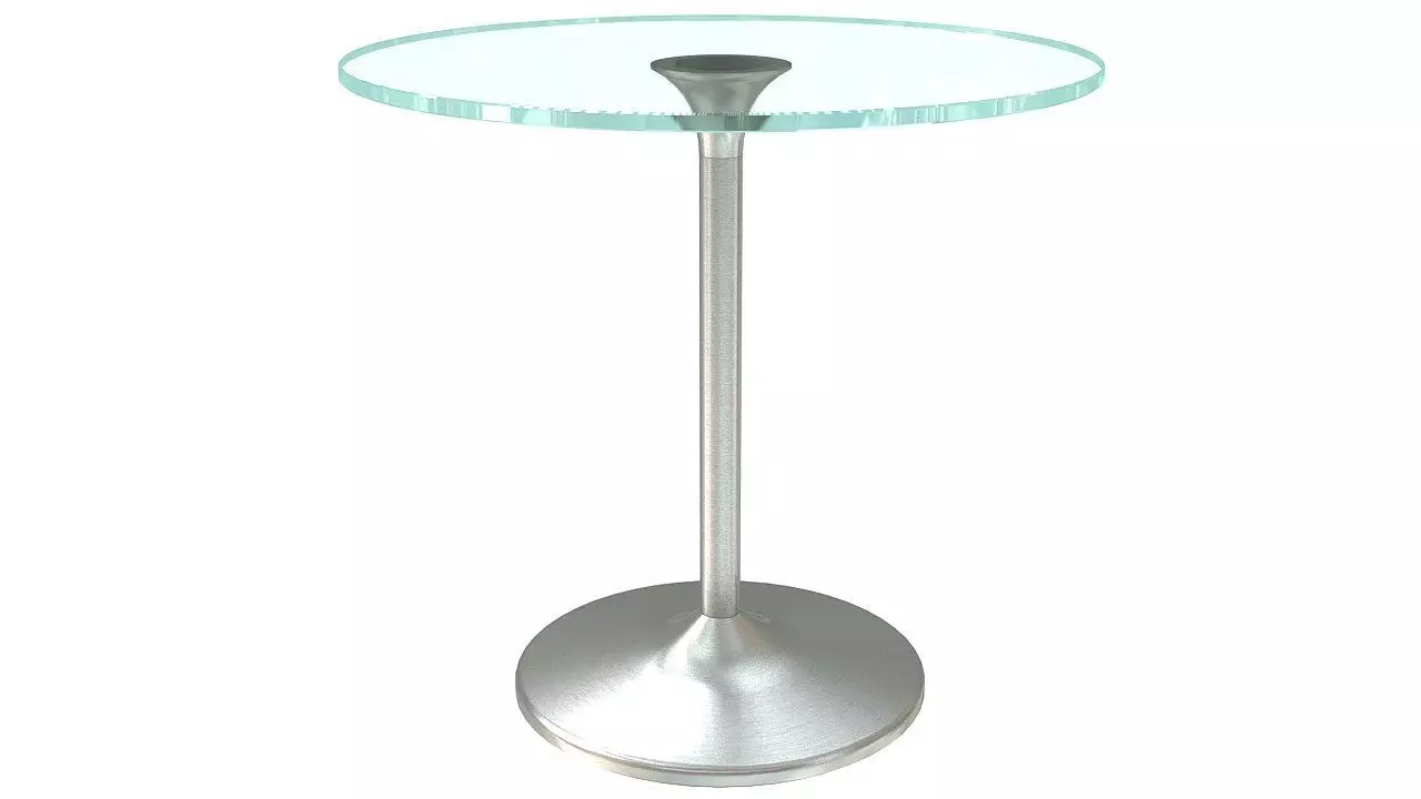 Glass dining round table 3D model_0