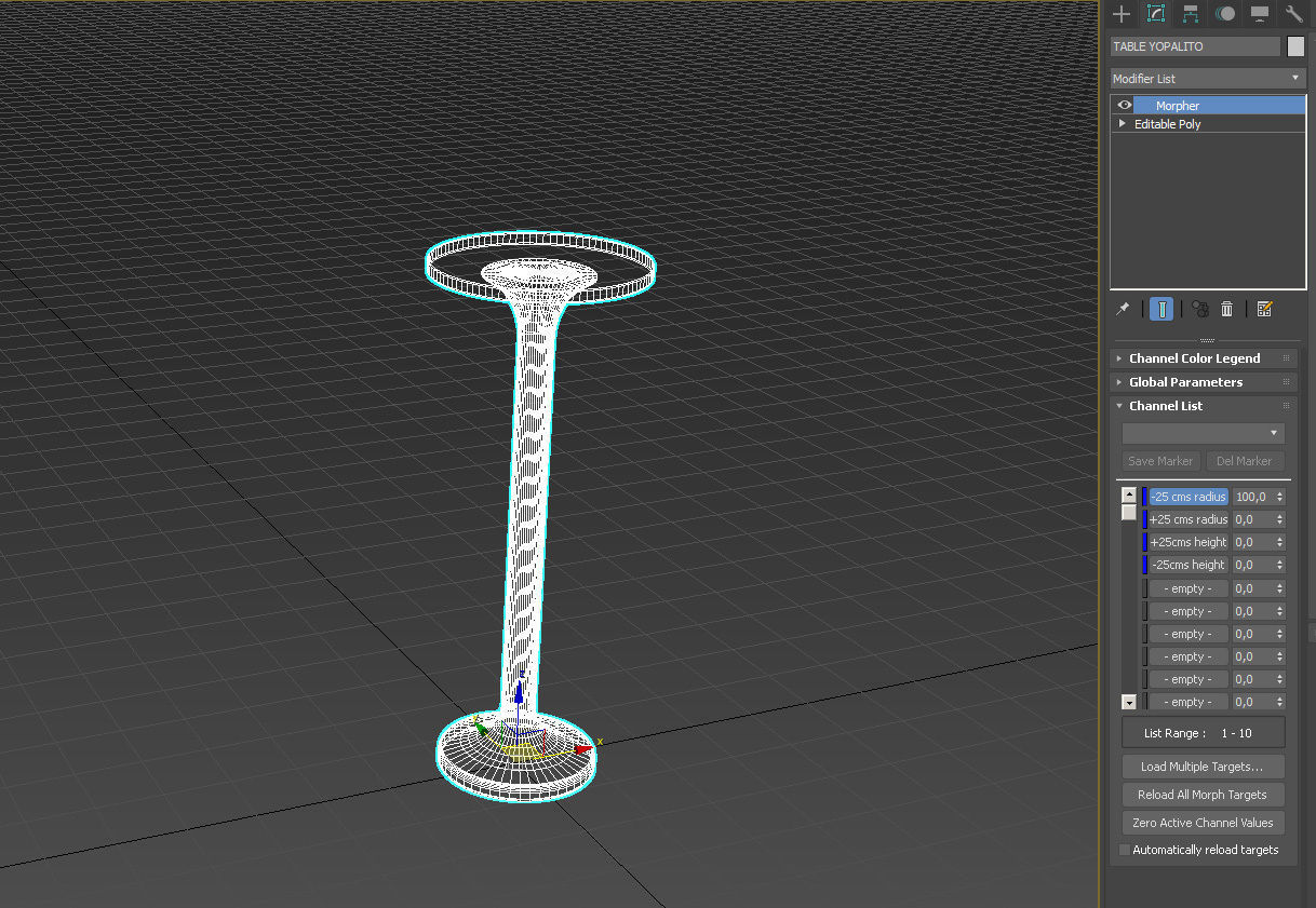 Glass dining round table 3D model_9