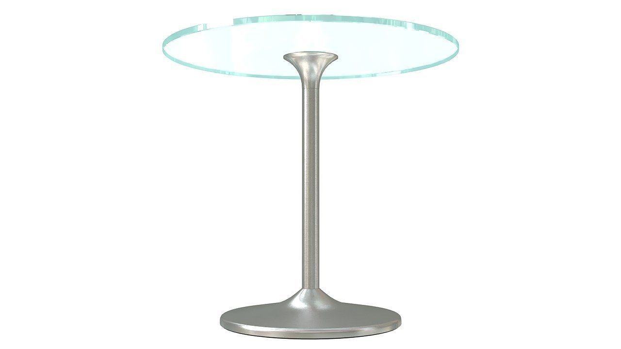 Glass dining round table 3D model_2