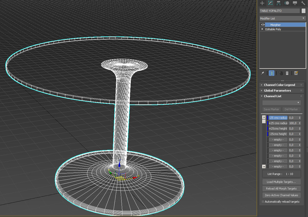 Glass dining round table 3D model_10