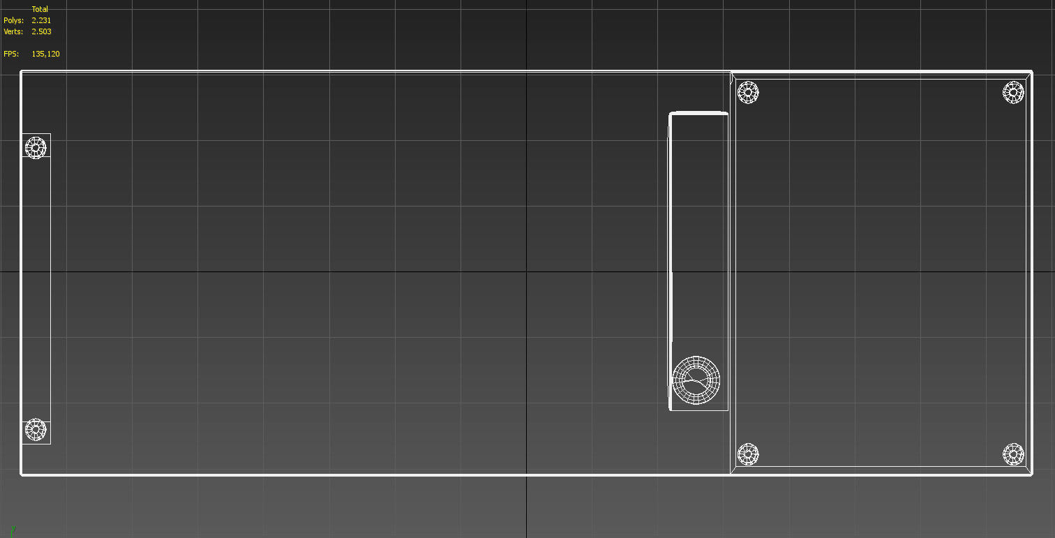 Wooden desk with drawers 3D model_15