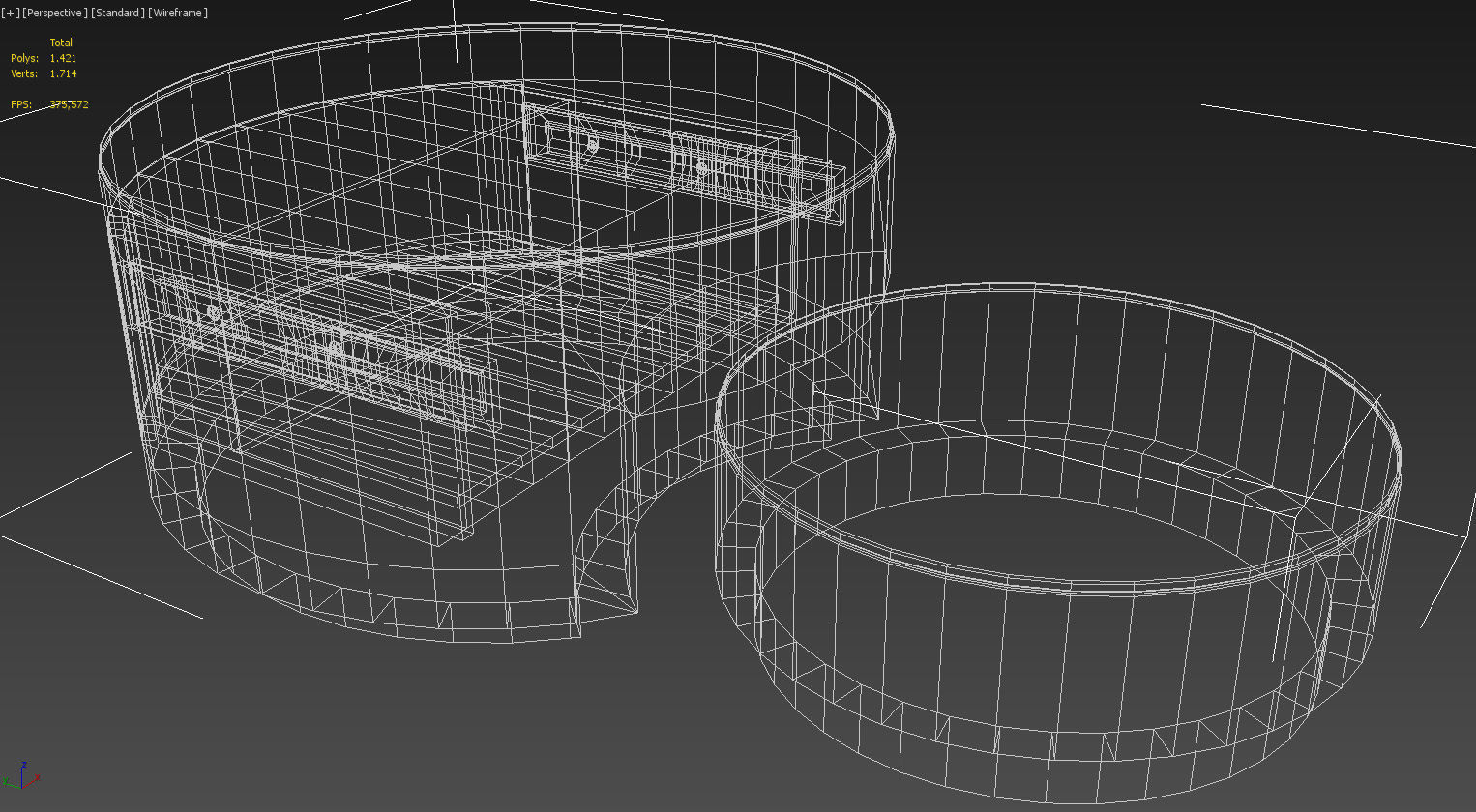 Cylinder table push drawer 3D model_17