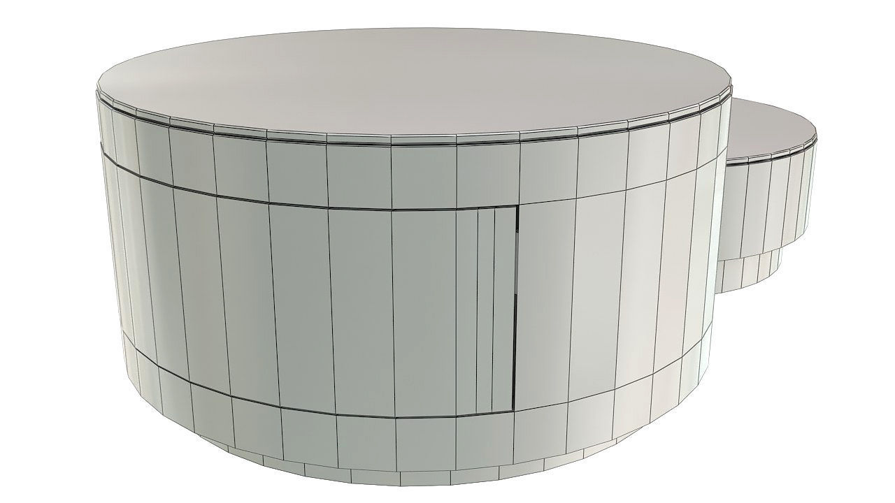 Cylinder table push drawer 3D model_15