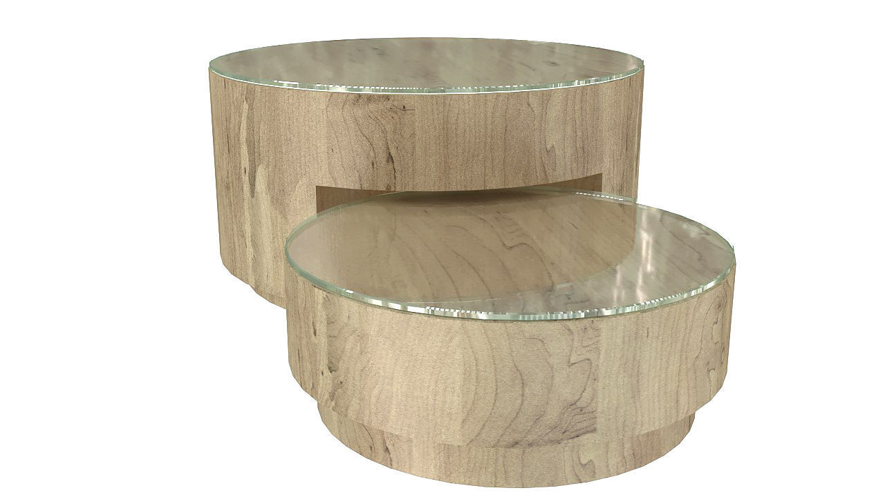 Cylinder table push drawer 3D model_4