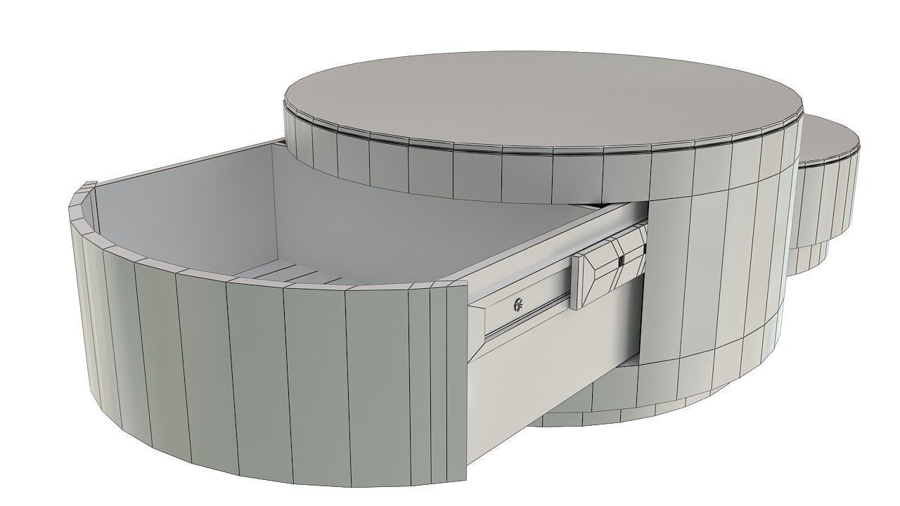 Cylinder table push drawer 3D model_16
