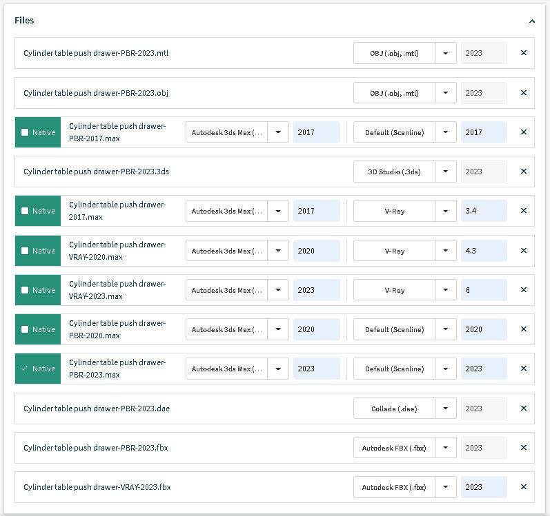 Cylinder table push drawer 3D model_21