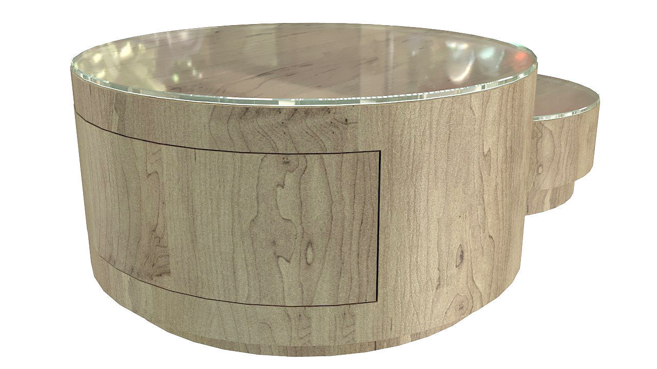 Cylinder table push drawer 3D model_7