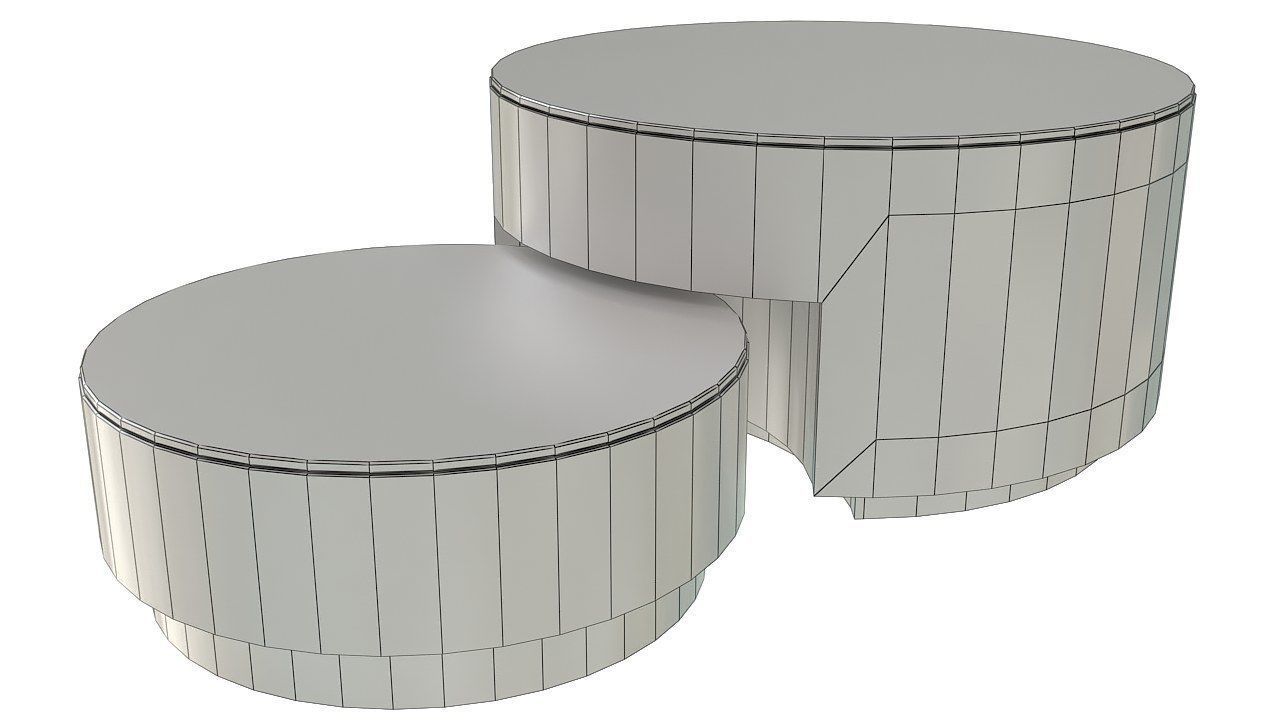 Cylinder table push drawer 3D model_12