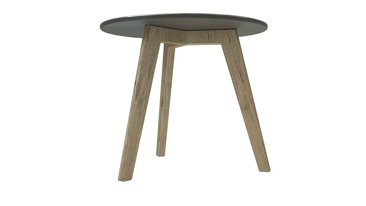 Three legs black table 3D model_2