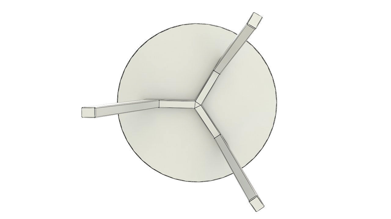 Three legs black table 3D model_7