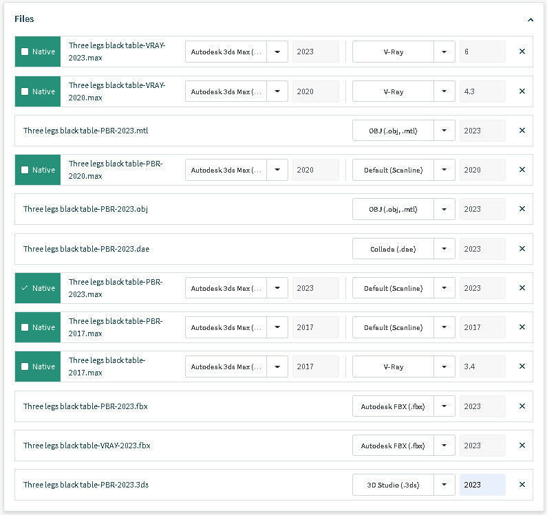 Three legs black table 3D model_12