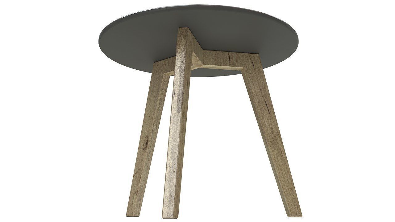 Three legs black table 3D model_3
