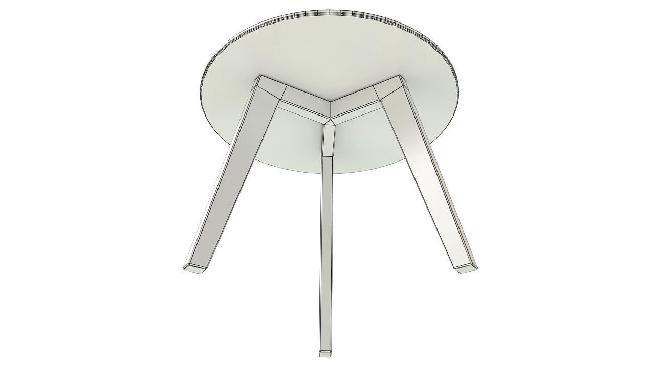 Three legs black table 3D model_6