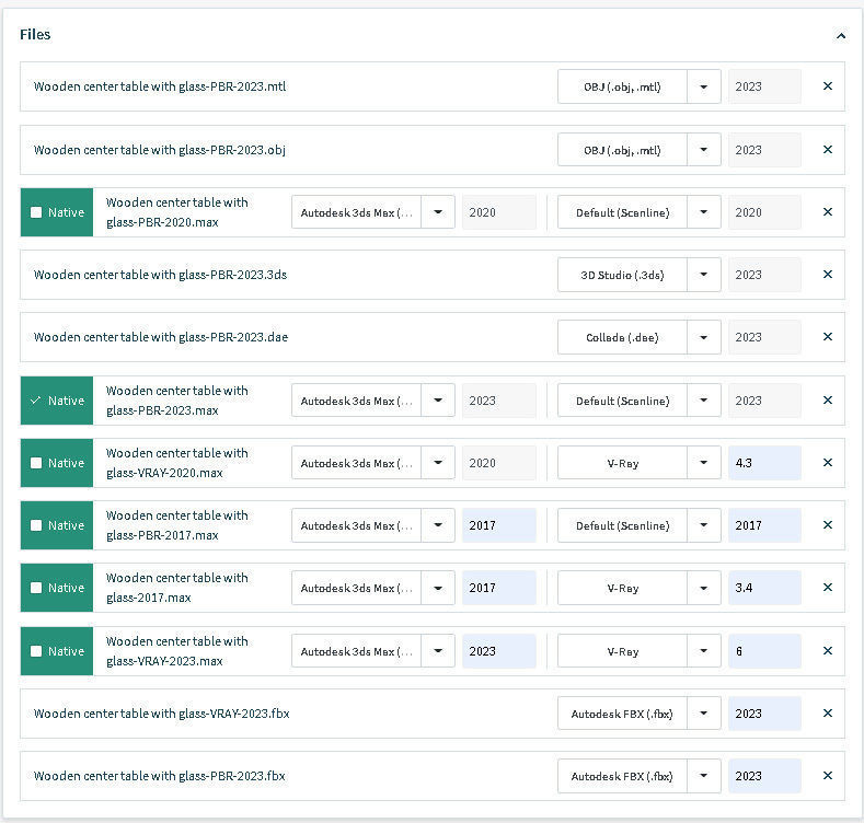 Wooden center table with glass 3D model_12