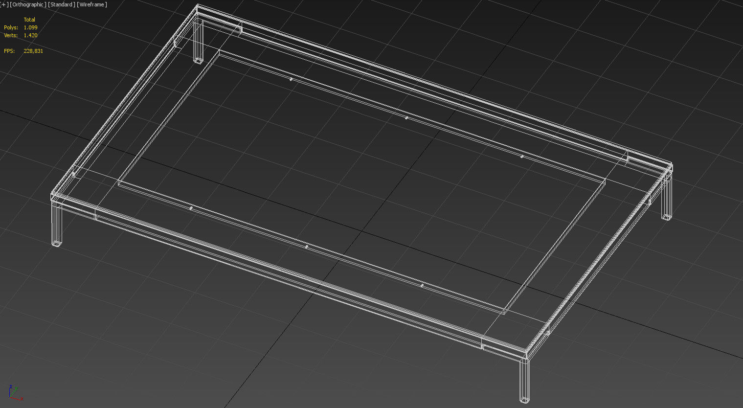 Wooden center table with glass 3D model_11