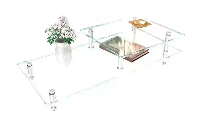Double glass center table 3D model