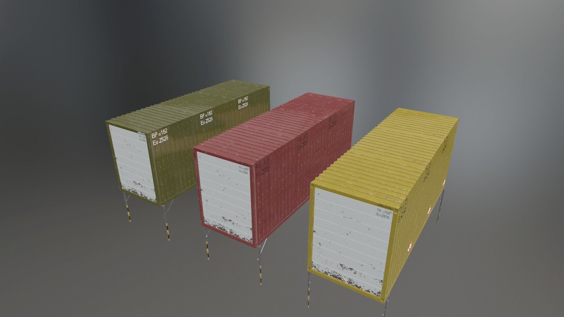 Container package Low-poly 3D model_2