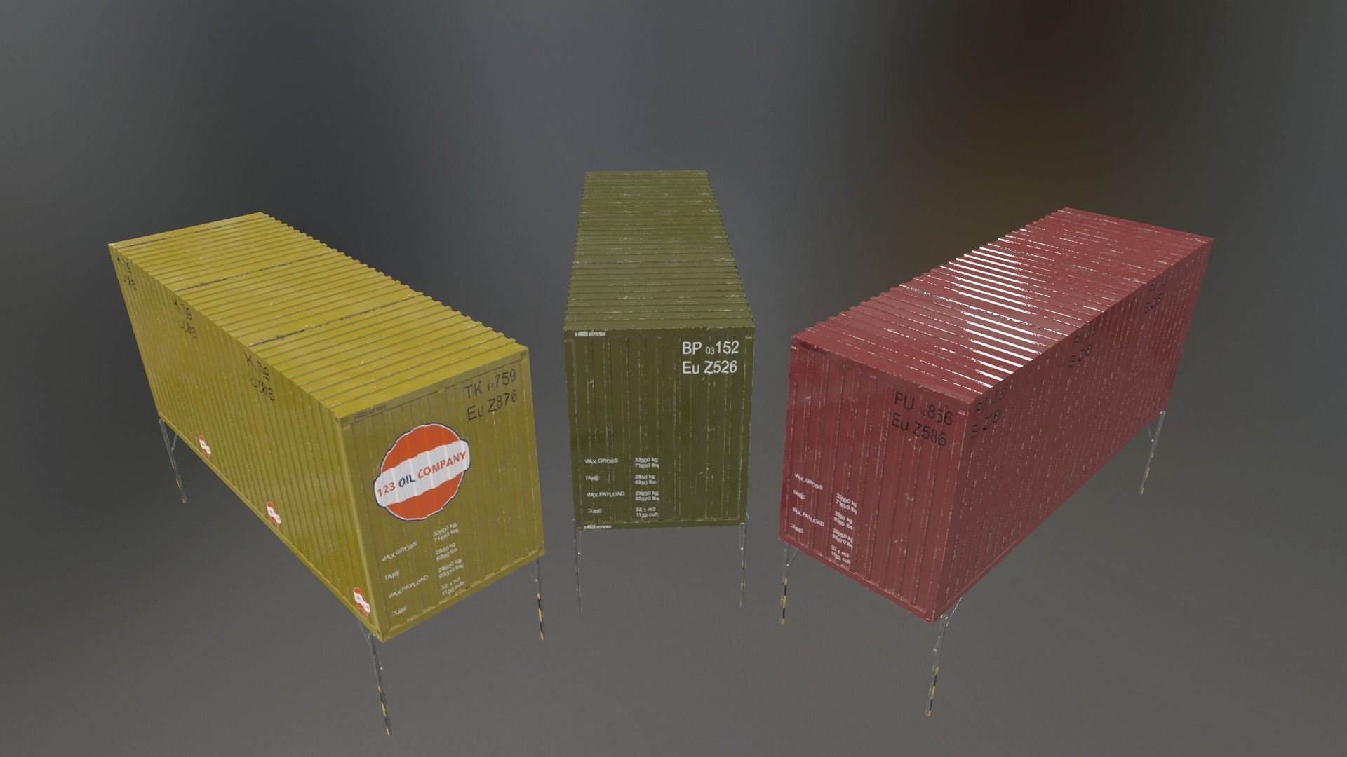Container package Low-poly 3D model_4
