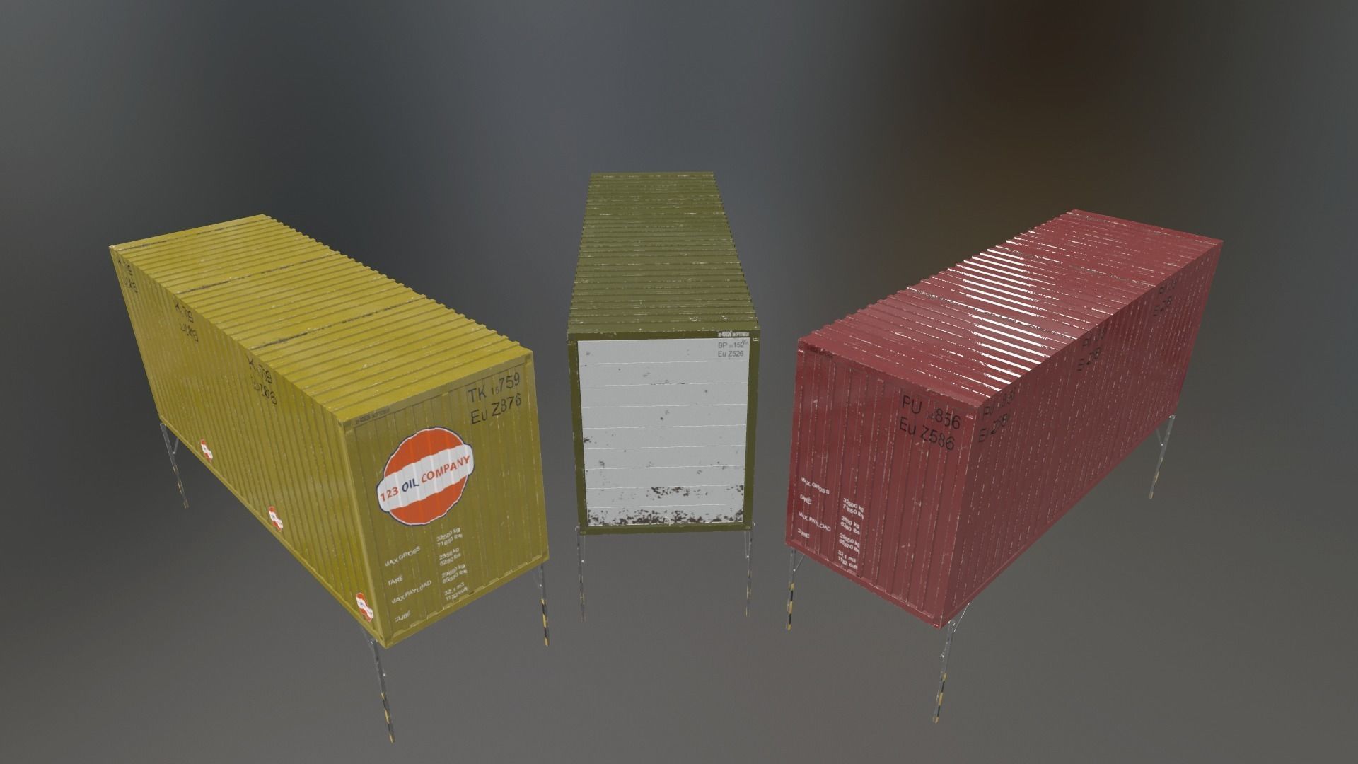 Container package Low-poly 3D model_3