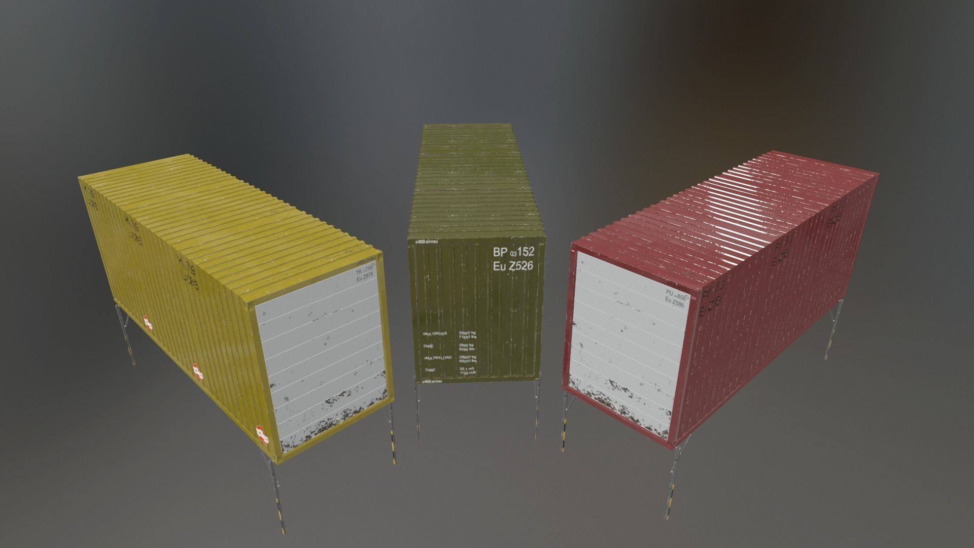 Container package Low-poly 3D model_5