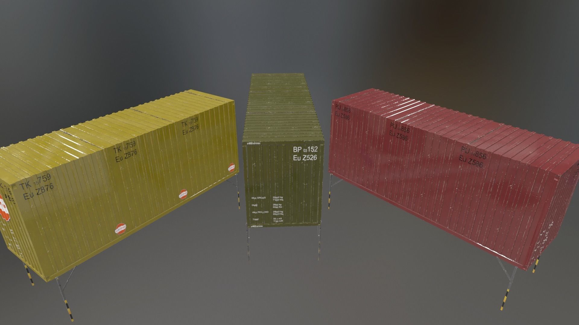 Container package Low-poly 3D model_6