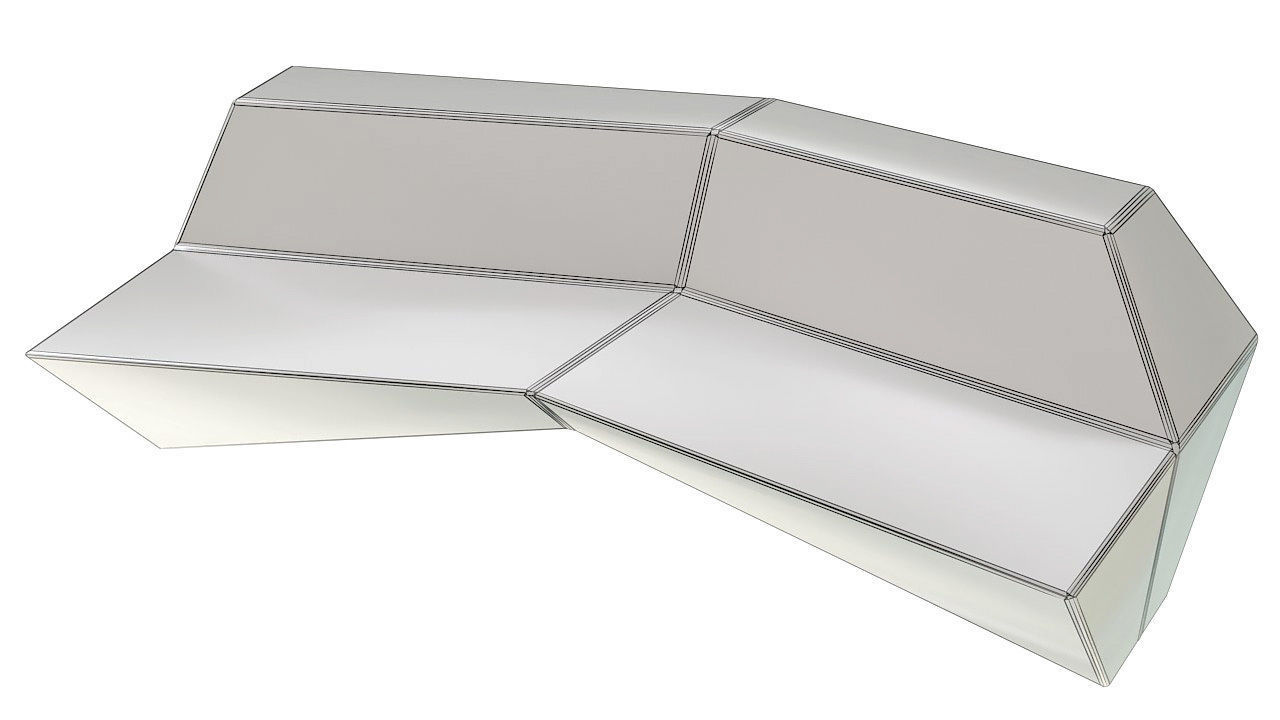 Modern plastic outdoor bench 3D model_13