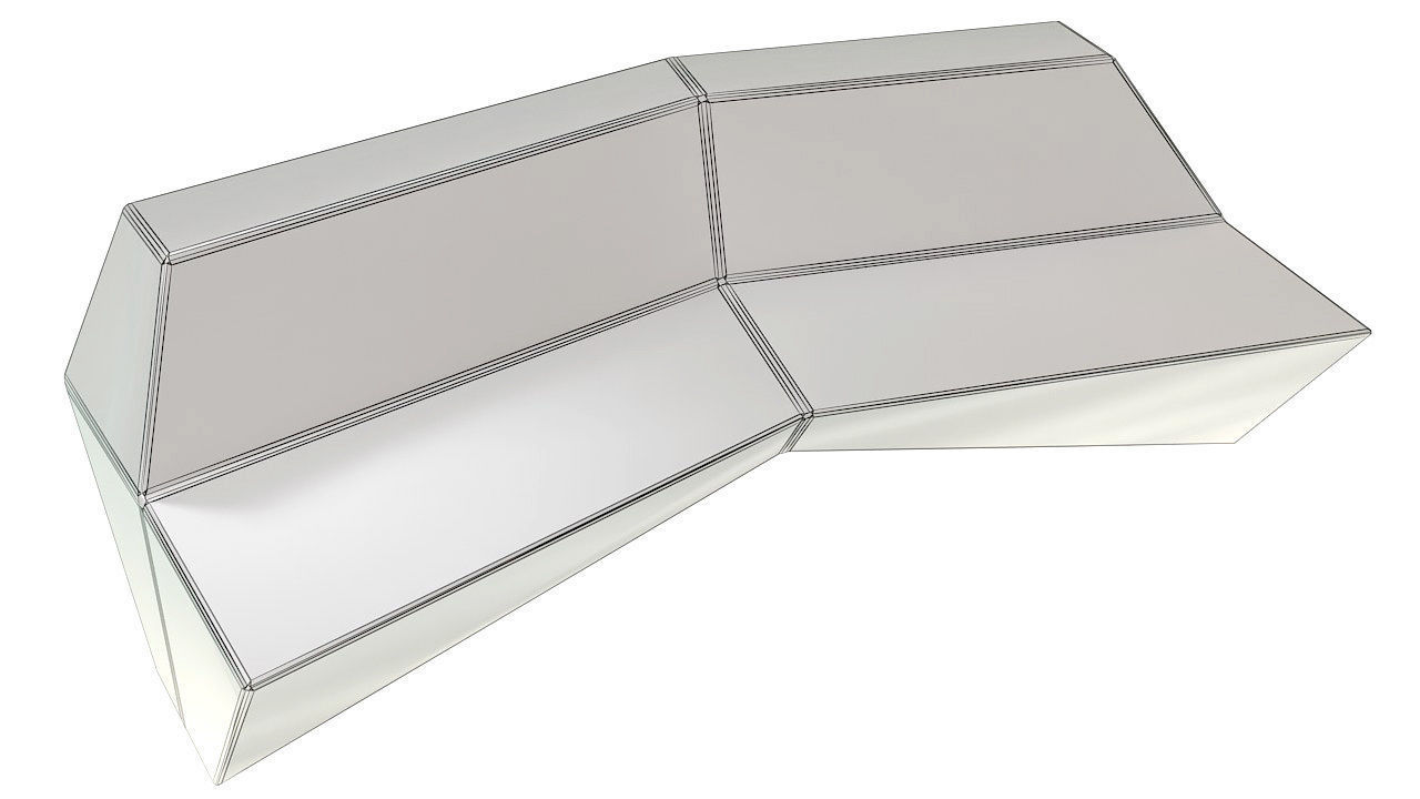 Modern plastic outdoor bench 3D model_11