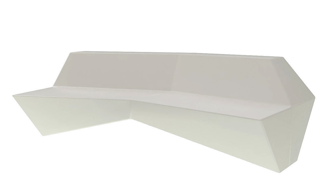 Modern plastic outdoor bench 3D model_4