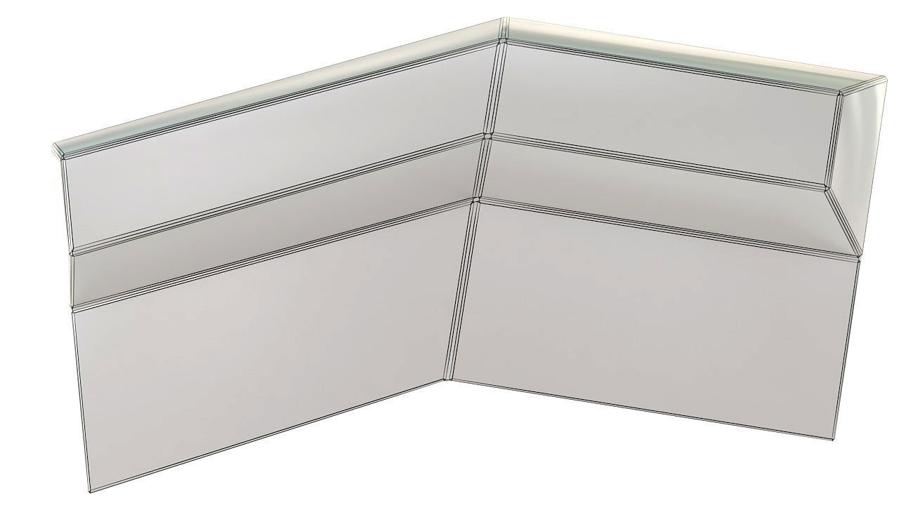 Modern plastic outdoor bench 3D model_20