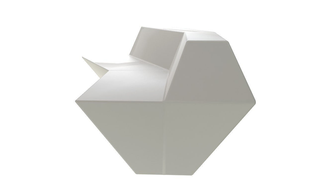 Modern plastic outdoor bench 3D model_6