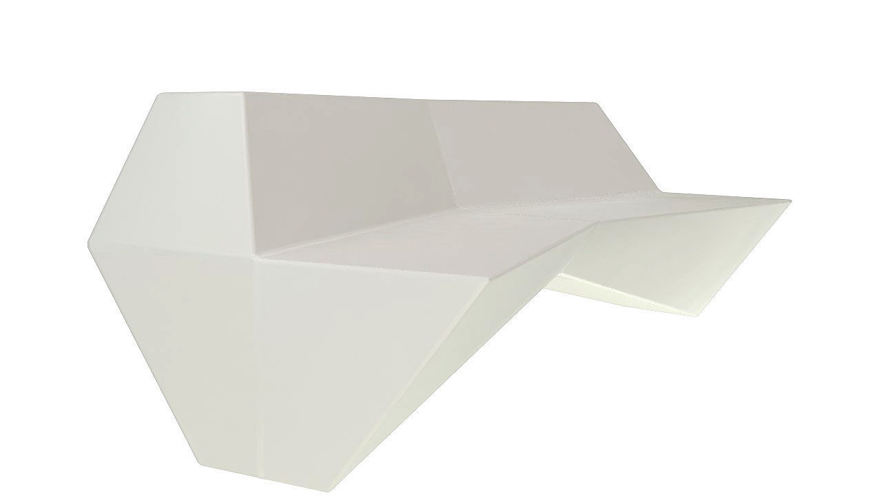 Modern plastic outdoor bench 3D model_2