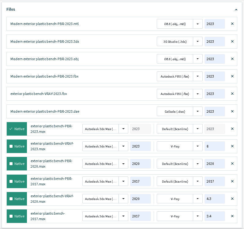 Modern plastic outdoor bench 3D model_28