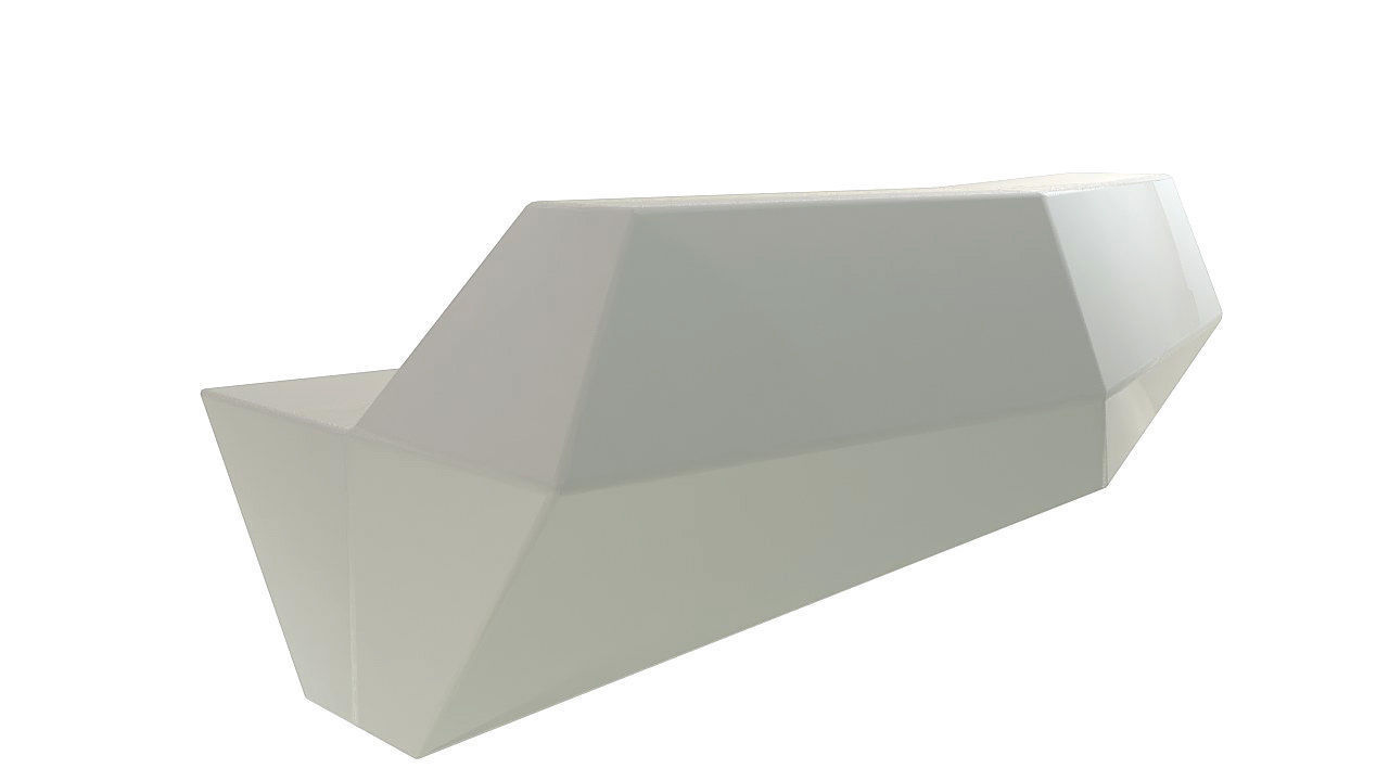 Modern plastic outdoor bench 3D model_7