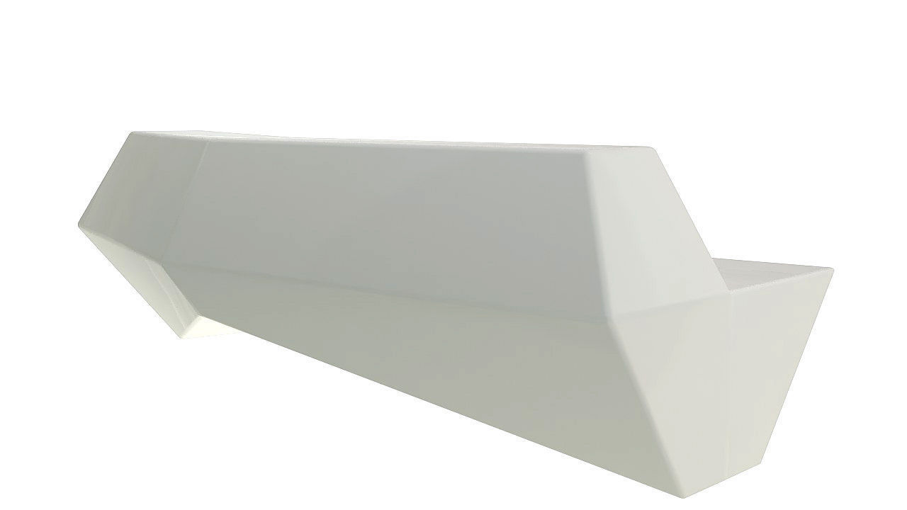 Modern plastic outdoor bench 3D model_9