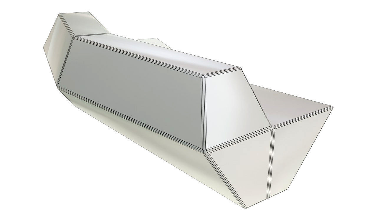 Modern plastic outdoor bench 3D model_18