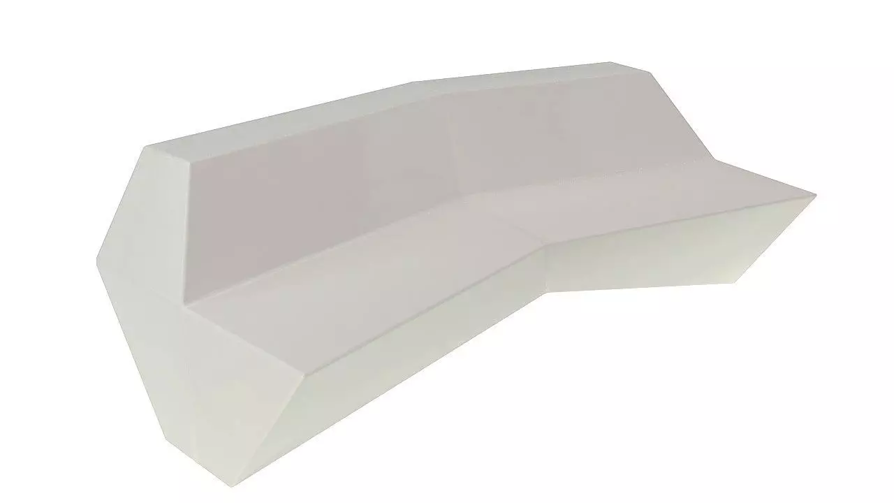 Modern plastic outdoor bench 3D model_0